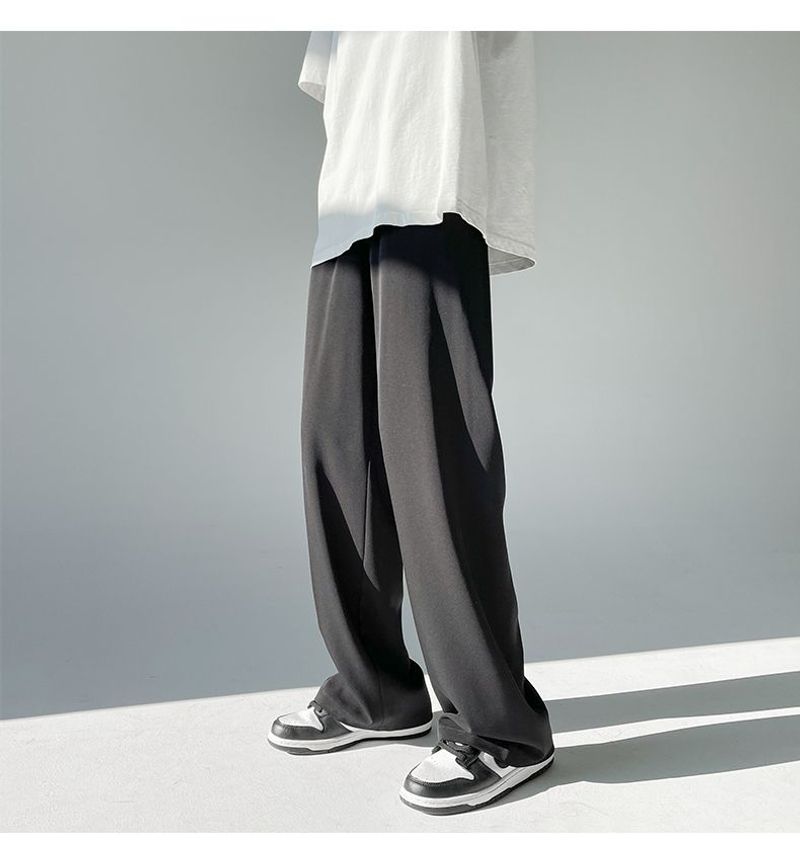 2024 neue Eis Seide Männer Jogger Sweatpan Y2k Streetwear Sportwear Jogging Gym Hose Männlichen Baggy Breites Bein_voghion.com