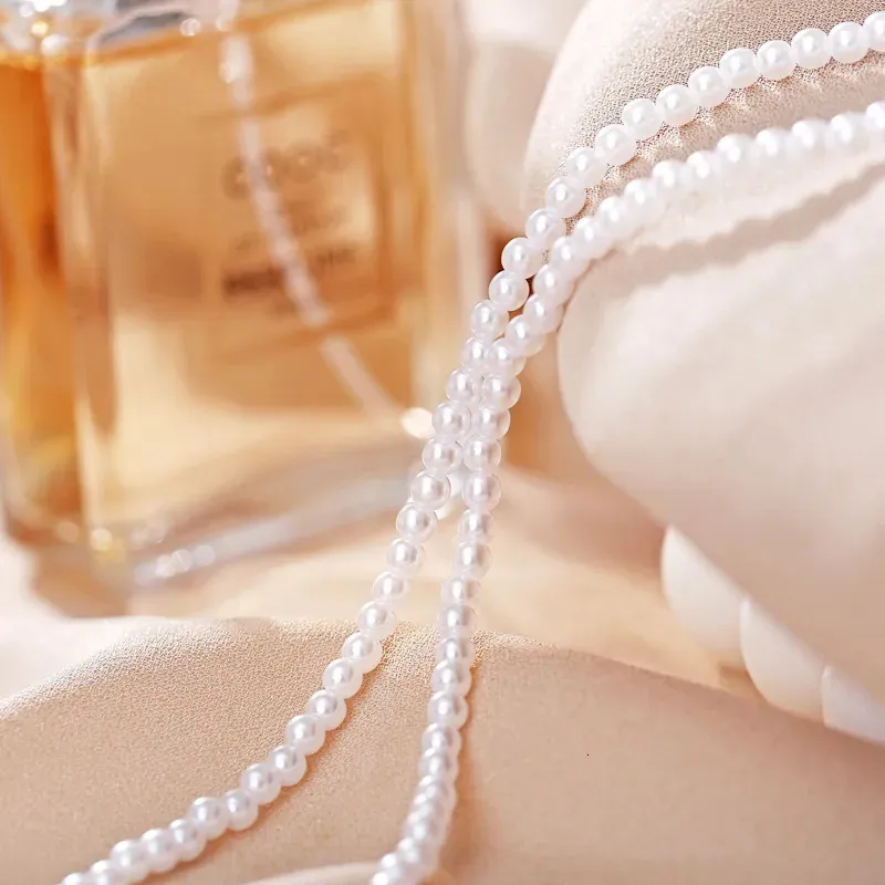 Necklaces Vintage Style Simple 6MM Pearl Chain Choker For Women Wedding Love Shell Pendant Necklace Fashion Jewelry_voghion.com