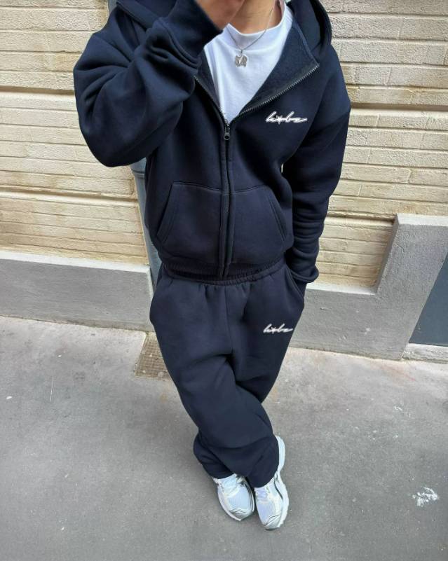 Men’s Trendy Embroidered Logo Sweatpants And Jacket Set