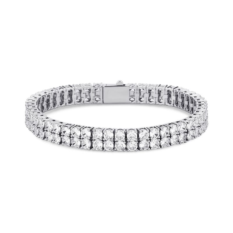 Hip Hop 4mm Micro Inlaid Zircon Dubbele Rij Tennis Armband_voghion.com