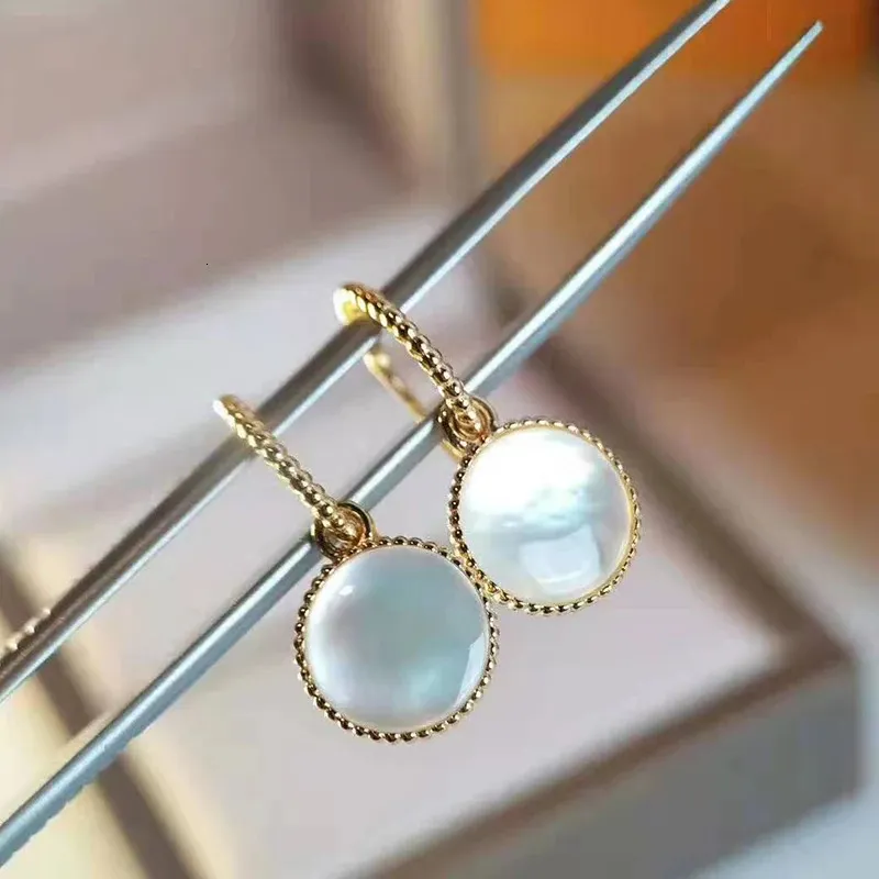 Anziw Personalità Fritillaria Bianca Bussola Pendente Collana Piercing Orecchini Placcato Oro Sterling Argento Regalo Donna_voghion.com