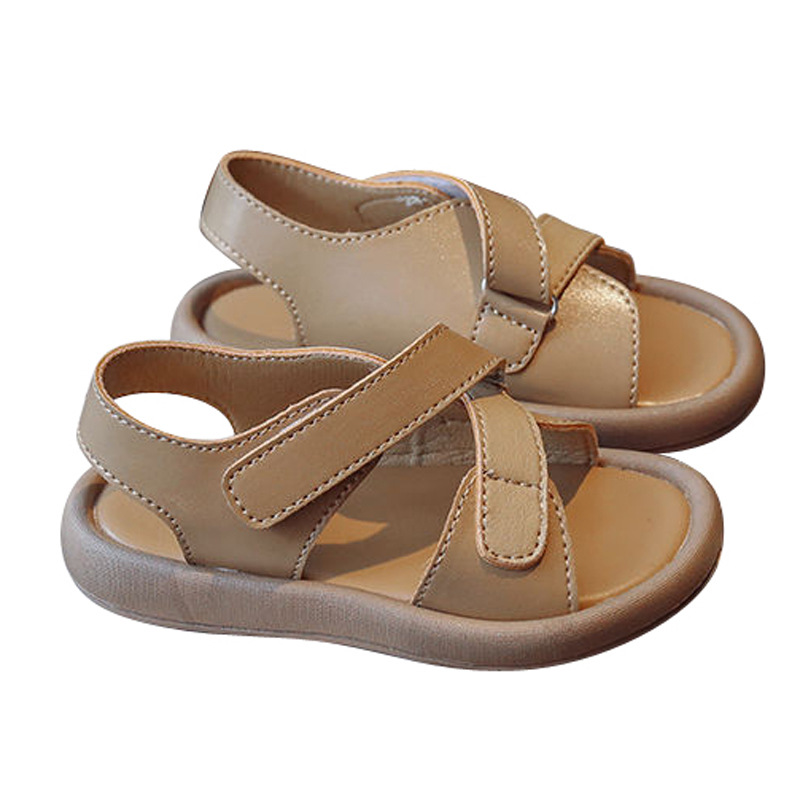 Mother & Kids Children's leather sandals summer style boys 1 year old fashionable all-match 2 girls soft bottom non-slip 3 beach shoes