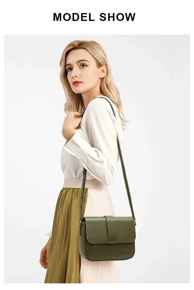 Aidrani Umhängetasche aus echtem Leder für Damen, 100 % weiches Rindsleder, stilvolle und schlichte quadratische Schultertasche, ba241210_voghion.com