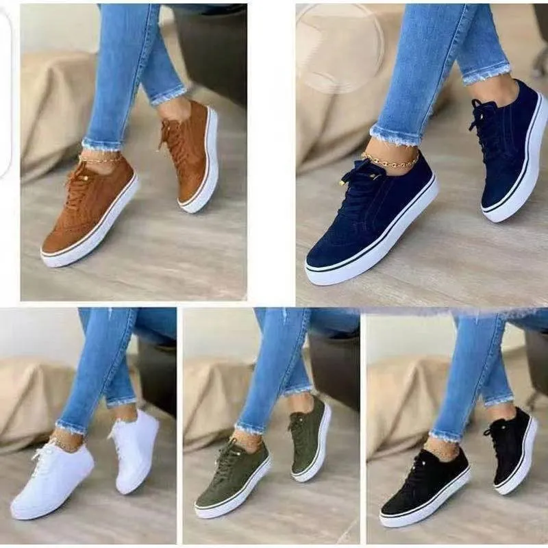 Chaussures de marche femme plates casual à lacets sportives_voghion.com