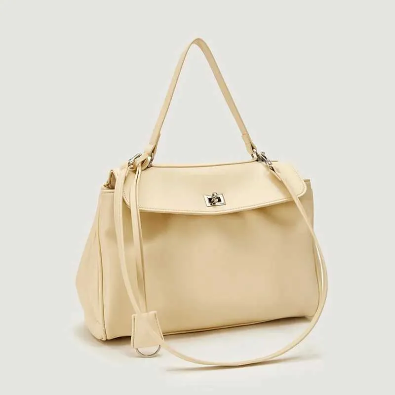 Pickle Green Sac à bandoulière polyvalent de grande capacité avec serrure simple et texture de haute qualité pour femme Ba241211_voghion.com