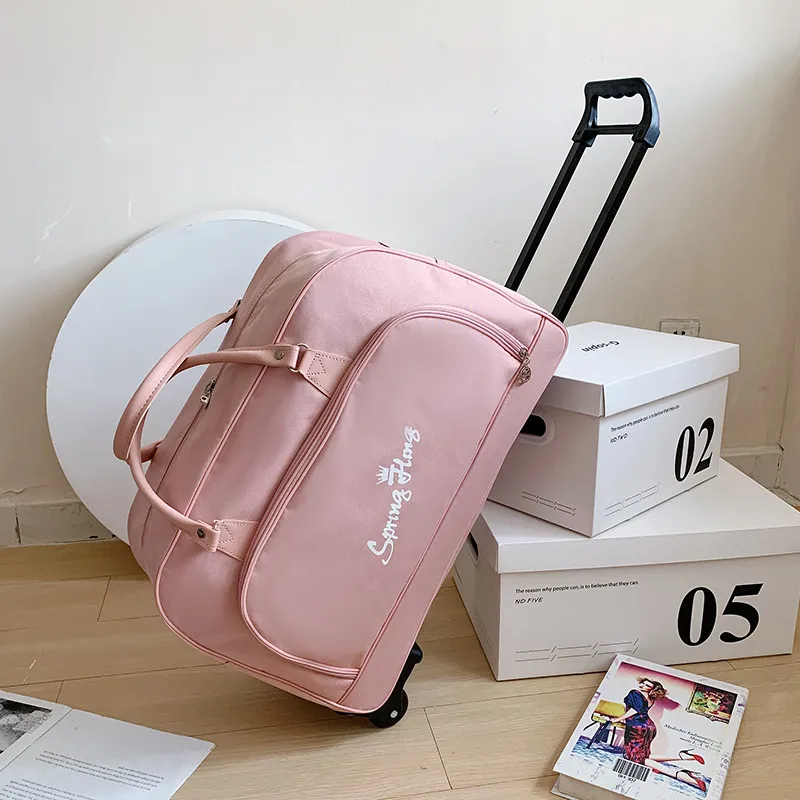 Large Capacity Trolley Handbag Foldable Thickened Wearresistant Boarding Case Home Storage Travel Convenient Bag_voghion.com