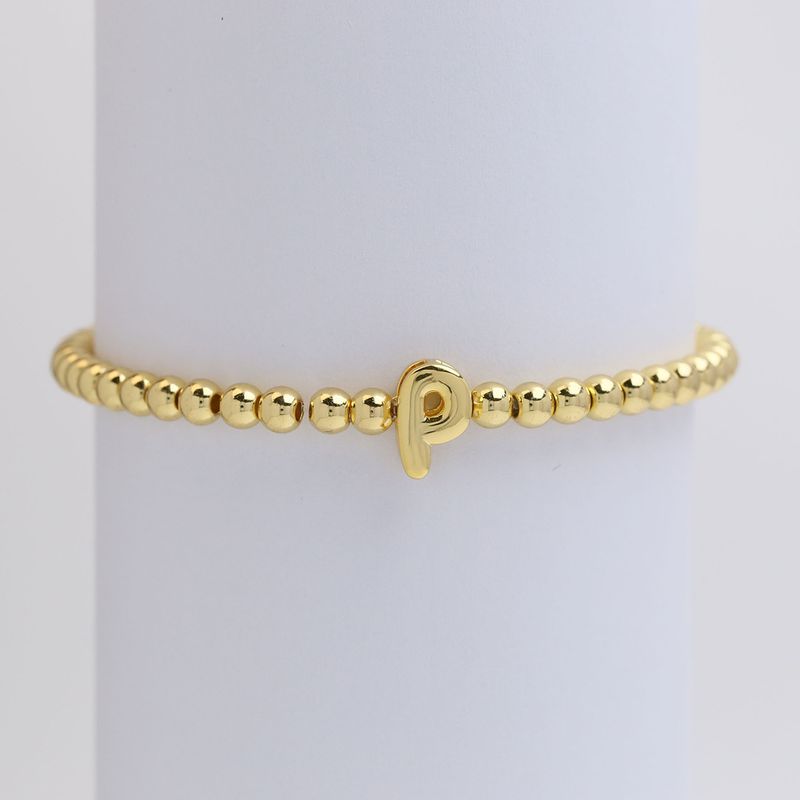 Copper Beaded Plating Letter Bracelets_voghion.com