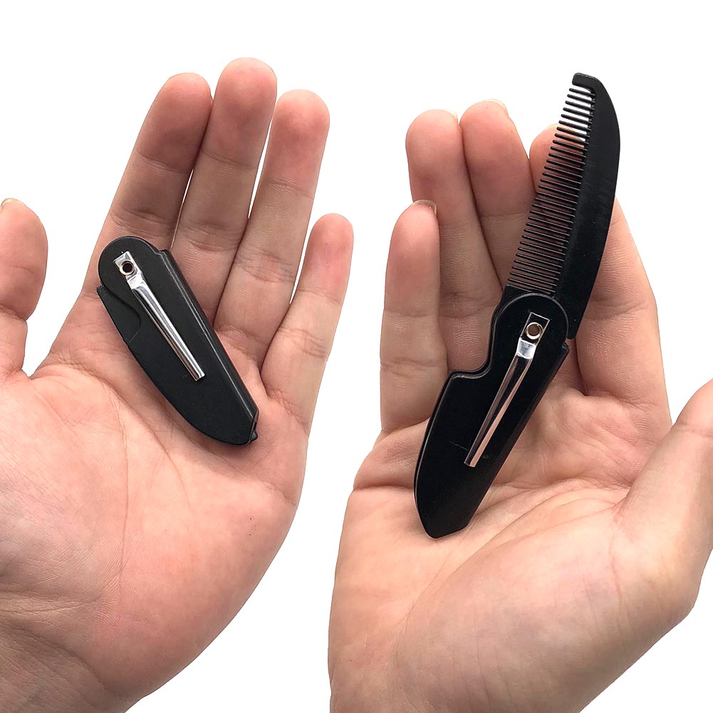 1PC Man Woman Folding Portable Pocket Clip Beard Moustache Convenient Hair Moustache Styling Beard Comb_voghion.com