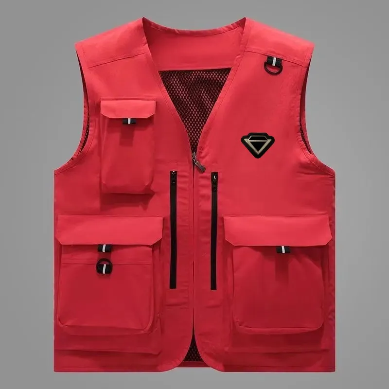 Herren Ves Designer Oberbekleidung Sommer Outdoor Freizeit Multi Pocket Versaile Dünn Sweehear V-Ausschnitt Vess Mode_voghion.com