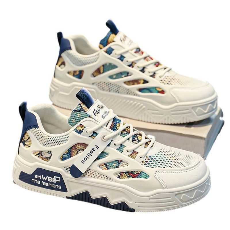 Männer Summer Nei Atmungsaktiv Villsäiteg Dënn Turnschlappen National Trend Liicht Mesh Sport Casual Wäiss Schong_voghion.com