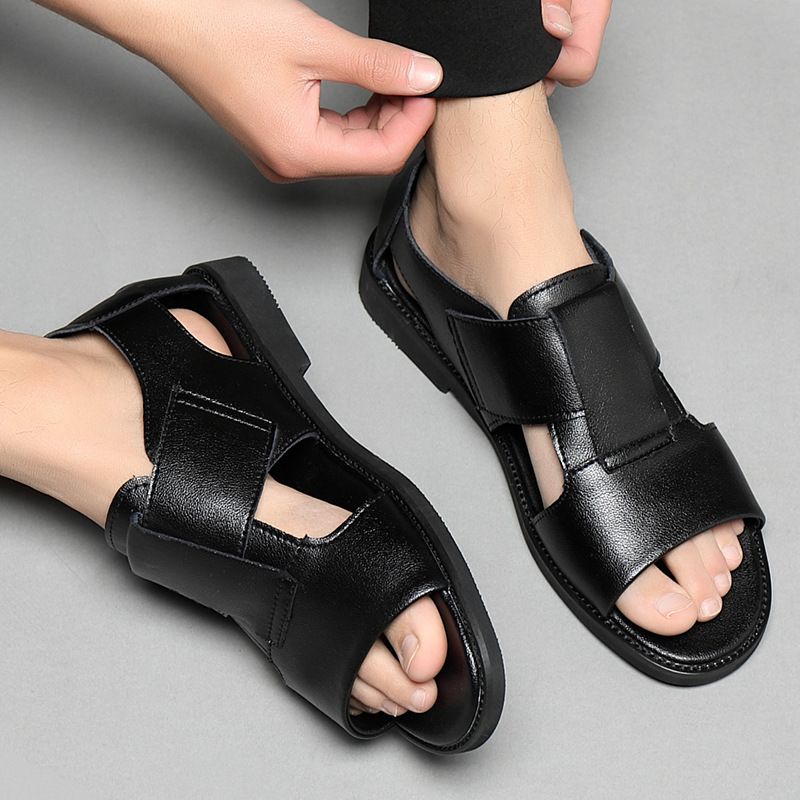 Men's Roman Sandals 2023 New Summer Open Toe Breathable Cowhide Casual Vieamese Slippers Outdoor Beach Shoes Size 47_voghion.com