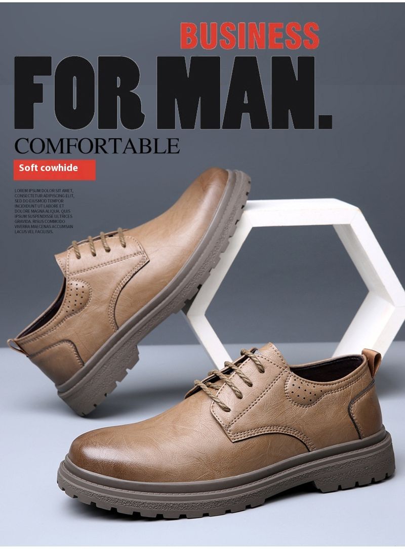 Tendenza autunno inverno in vera pelle, scarpe da lavoro e da tempo libero, edizione coreana, scarpe basse britanniche con testa grande_voghion.com