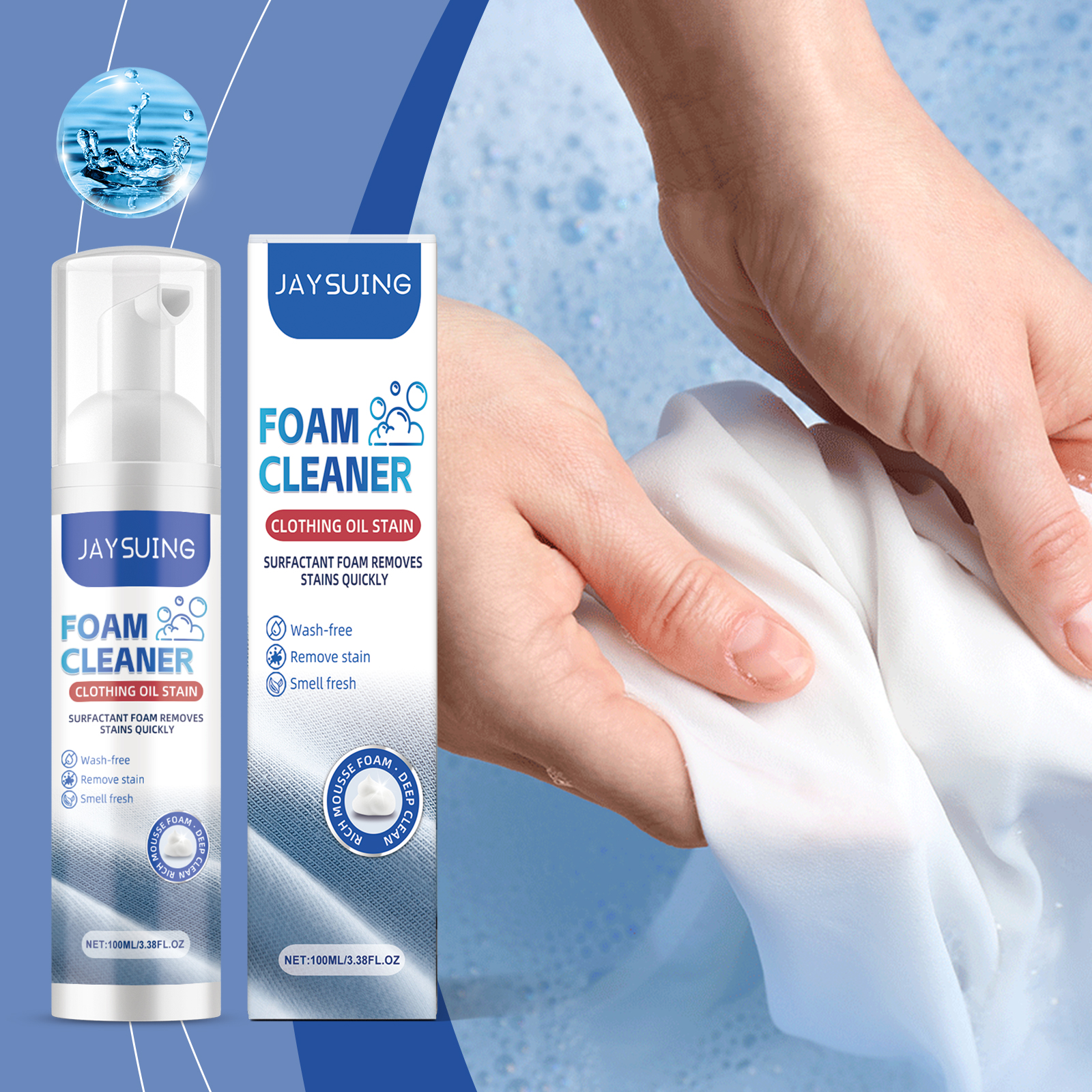 Jaysuing Clothing Oil Stain Foam Cleaner To Remove Stubborn Stains Leave Fragrance Clean Clothing Stain Remover_voghion.com
