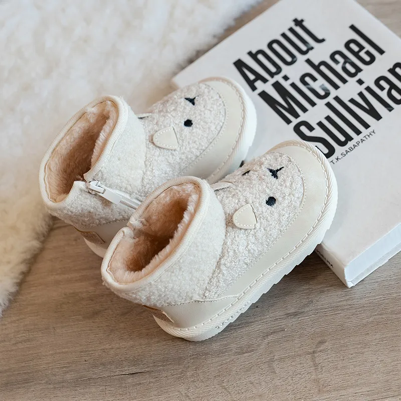 Infant Snow For Children 2025 Cute Cartoon Little Toddler Plush Thick Warm Cotton Shoes Cutefeet Kids Winter Boots Sizes_desvips.com