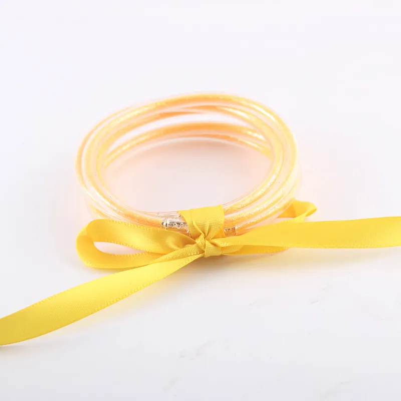 Bangle 9pcs/set Glitter Jelly Bangles Bracelets Set For Women Filled Silicone Girls_ipsvogv.com