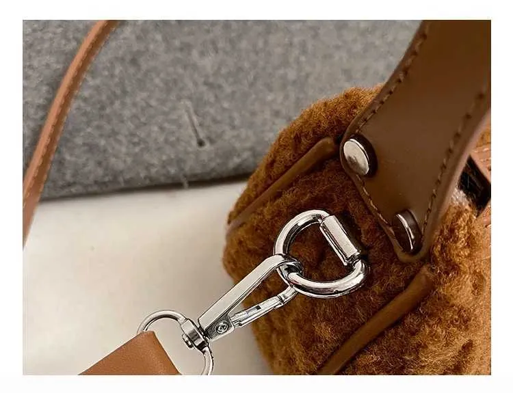 Women Fashion Lamb Fleece Mini Handbag Solid Soft Casual Crossbody Pack Female Versatile Leisute Cute Messenger Shoulder_voghion.com