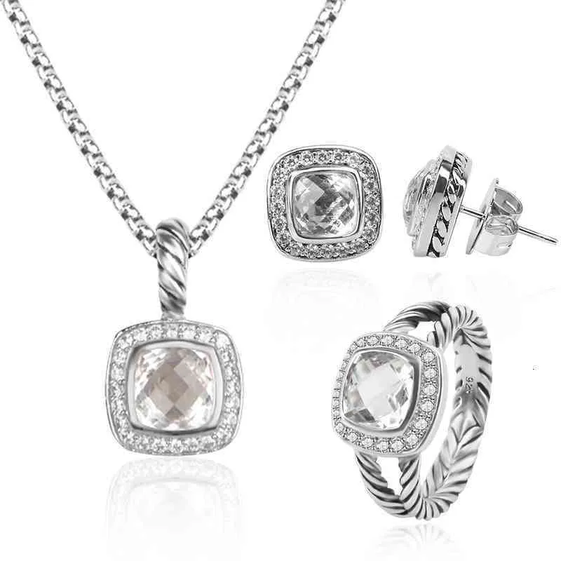 și cercei colier la modă set granat designer bijuterii cu diamante Stud femei nuntă petrecere_voghion.com