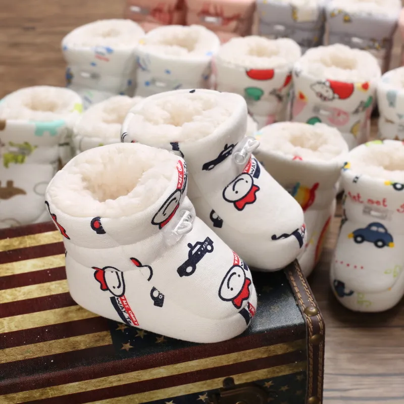 Bebê antiderrapante recém-nascido criança sapatos inverno infantil enfant algodão neve multicolorido desenho animado pequeno cutefeet crianças botas 0-18_voghion.com