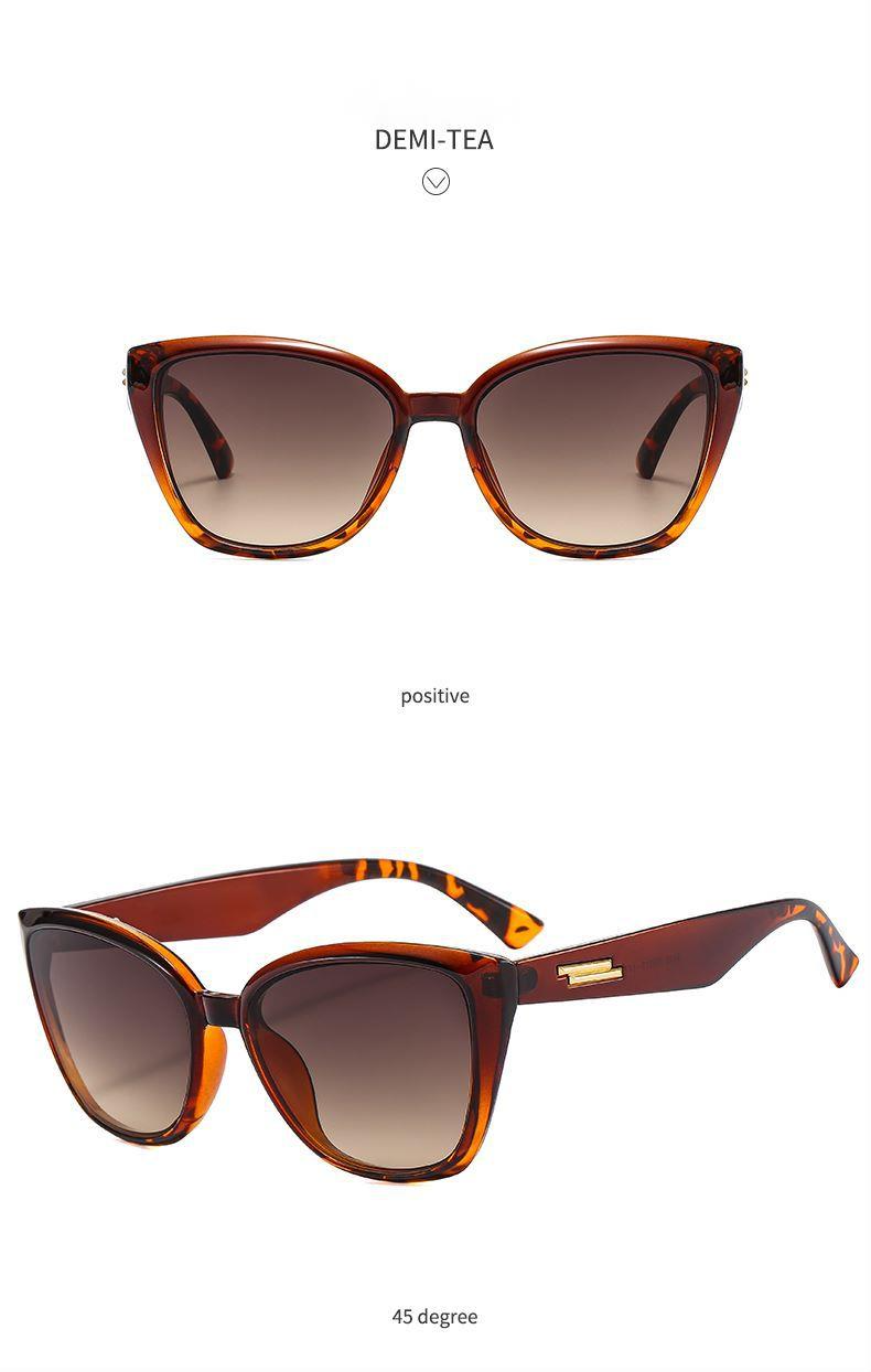 Unisex Cat Eye Sunglasses Black Versatile Modern Retro Style_voghion.com