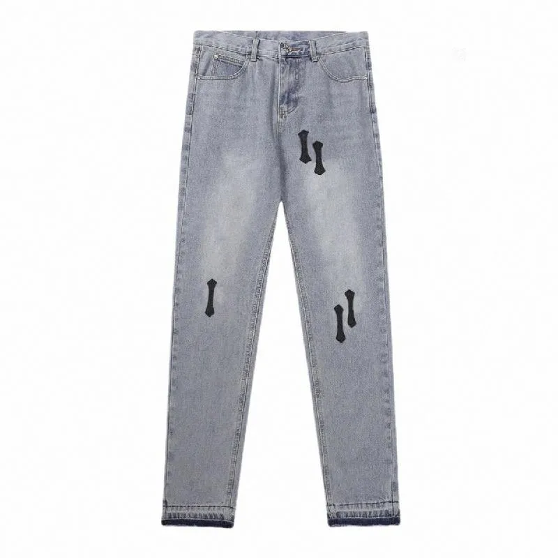 Pantalons de créateur pour hommes, jeans tendance, style motard, noir, déchiré, slim, moto, homme, femme_voghion.com