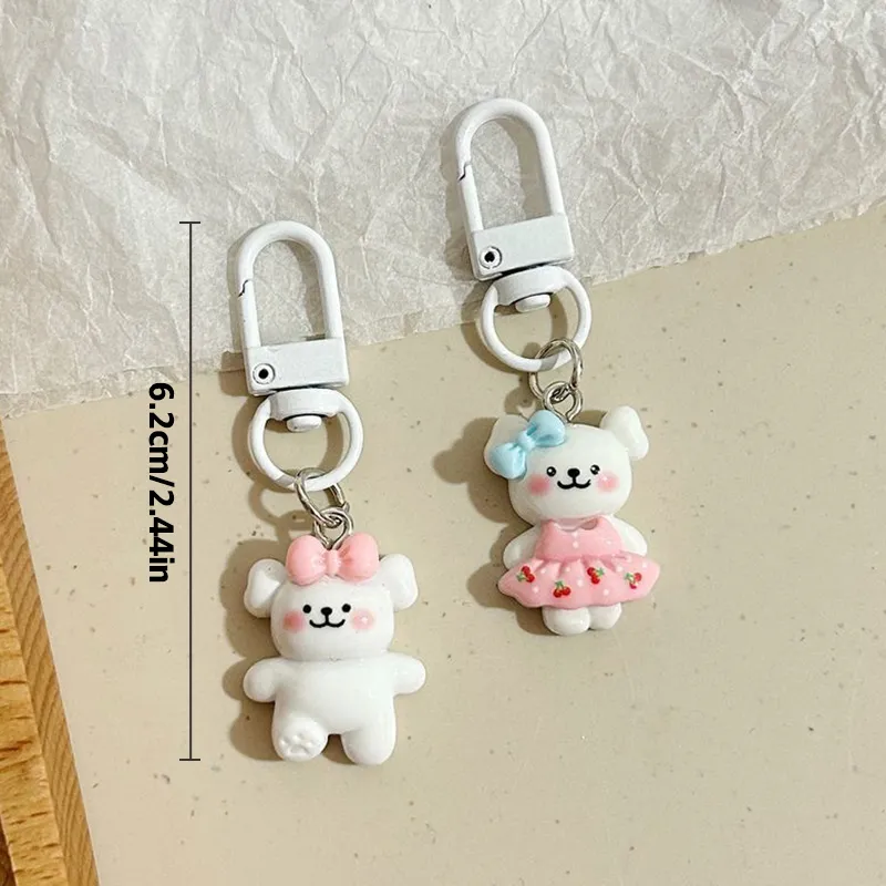 Cartoon Puppy Sleutelhanger Schattige Vlinder Knoop Liefde Overalls Kersenrok Hond Sleutelhanger Hanger Rugzak Bedels Auto Tas Cadeaus_voghion.com