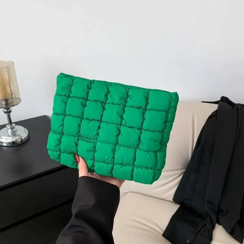 Borsa a mano piccola, piccola, portatile, quadrata, trapuntata, per cosmetici da donna, semplice, per rossetto e toilette_voghion.com