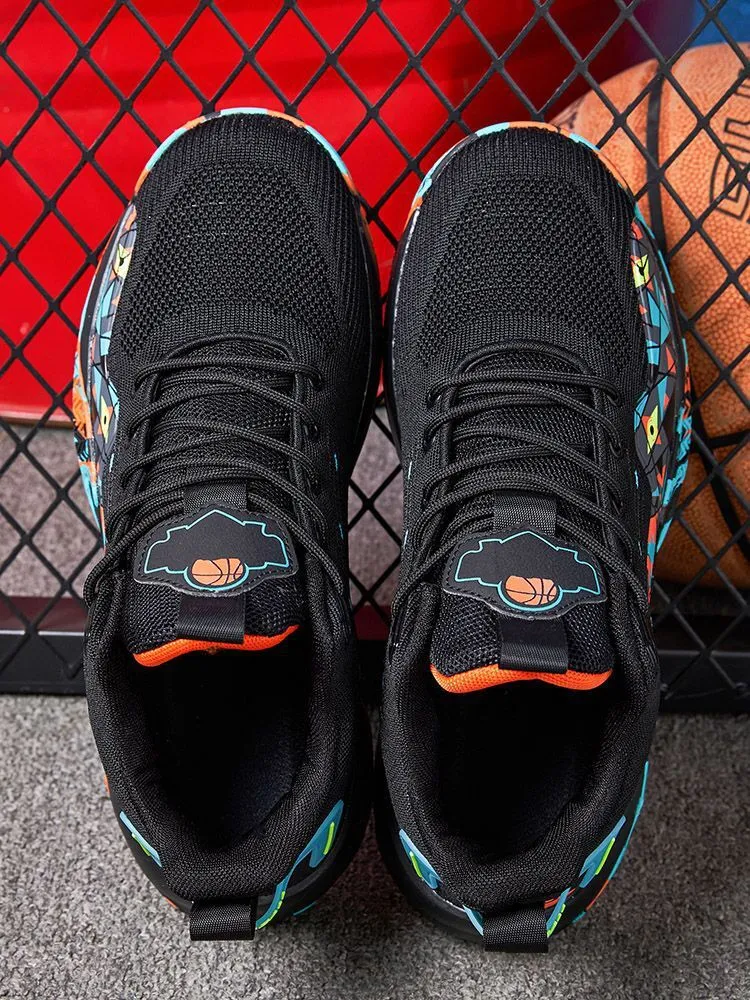 quality Hot Selg New Four Seasons Basketball Sports Breathable Elastic Blue Ball Shoes Men's High Top_voghion.com