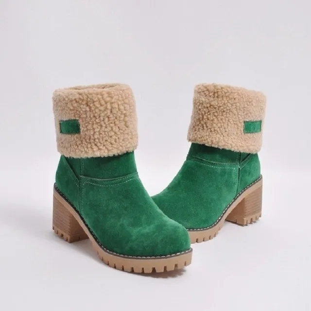 Inverno Pele Neve Senhoras Quentes Botas de lã Botas de tornozelo Sapatos confortáveis plus size 35-43 Casual Mulheres Botas de cano médio_voghion.com