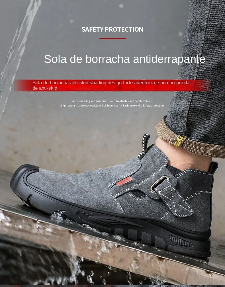 Chaussures de sécurité pour hommes, en cuir de vache, avec tête composite, anti-clou et antistatique, pour le soudage 241205_voghion.com