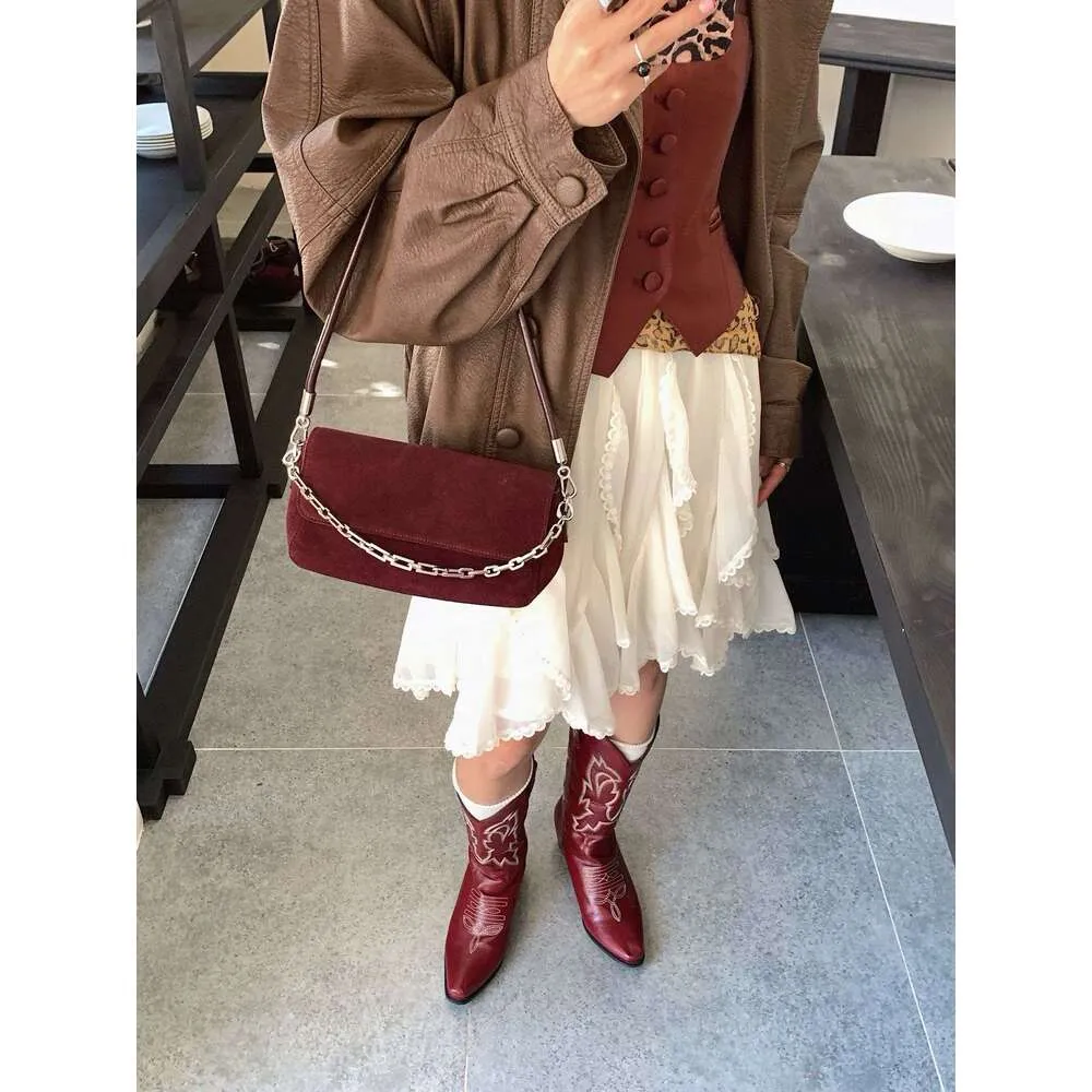 Stylish Matte Suede Shoulder Bag For Women With Double Straps_voghion.com