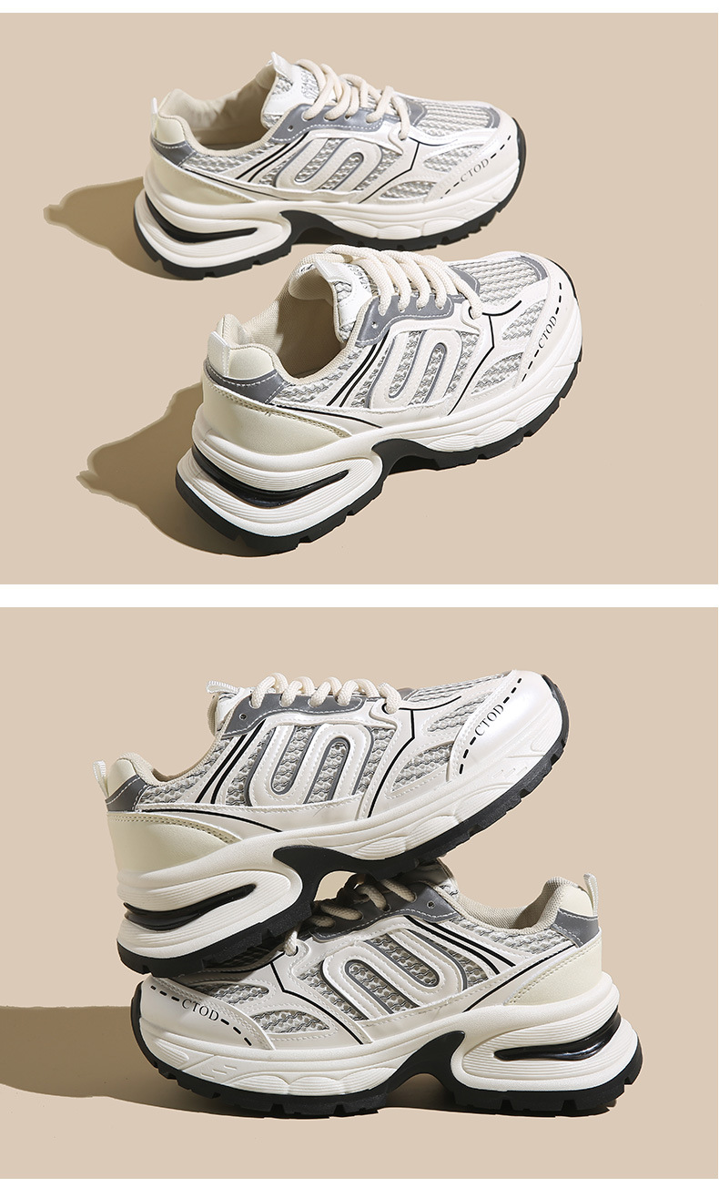 Minimalist Chunky Sneakers - Women's Lightweight Walking Shoes (Slip-Resistant, All-Day Comfort) - BS103​_voghion.com