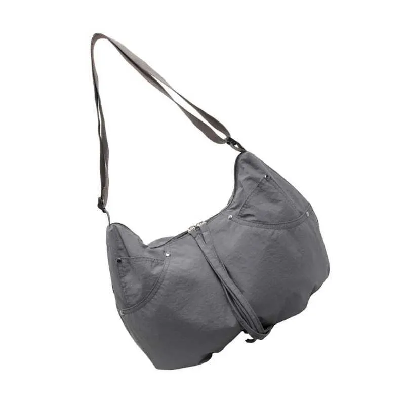 Borsa a tracolla casual alla moda di grande capacità, pratica borsa a tracolla in nylon con tracolla regolabile singola per le donne C241214_voghion.com