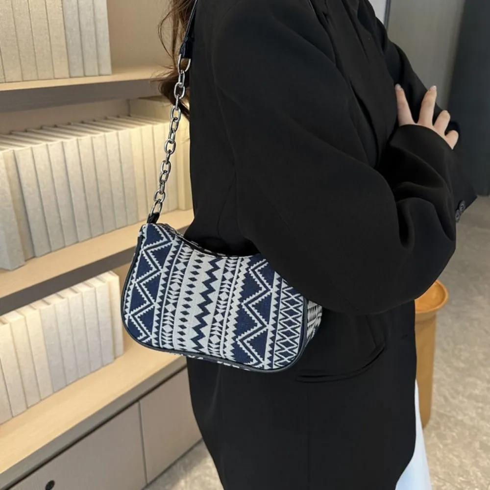 Embroidery Ethnic Style Canvas Fashion Handbag Print Printing Shoulder Bag Large Capacity Portable Shopping_voghion.com