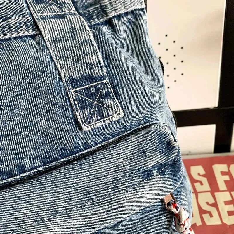 Retro Denim Womens Backpack Canvas Shoulders Bag College Knapsack Big Packbag Travel Rucksack Student Jeans Mochila Y2K_voghion.com