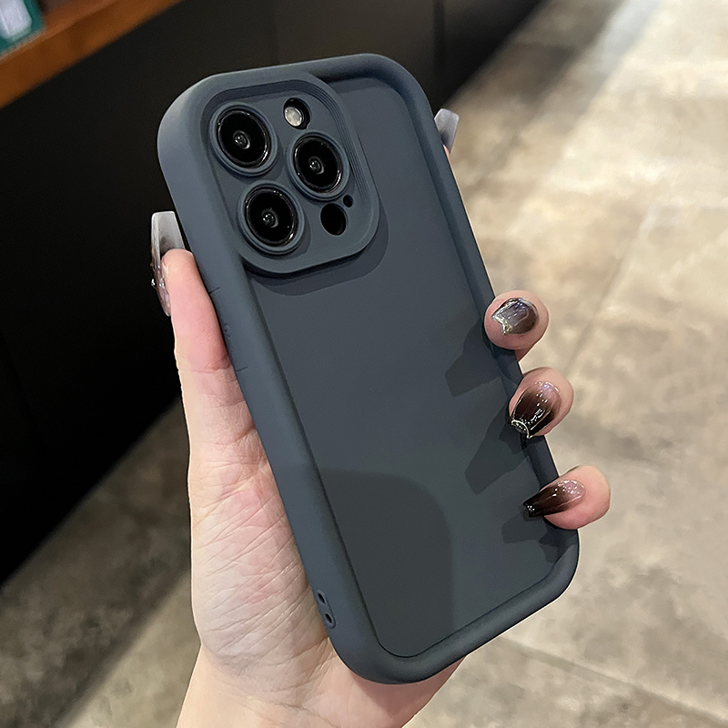 Solid color skin-friendly soft silicone shockproof mobile phone case, simple all-inclusive mobile phone case_voghion.com