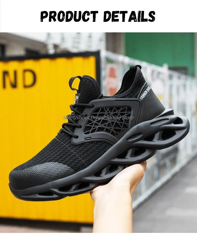 Männliche Turnschuhe Herren Sicherheitsarbeitsstiefel für Mann Stahlkappe Antismashing Arbeitsschuhe Drop Protective 221007_voghion.com