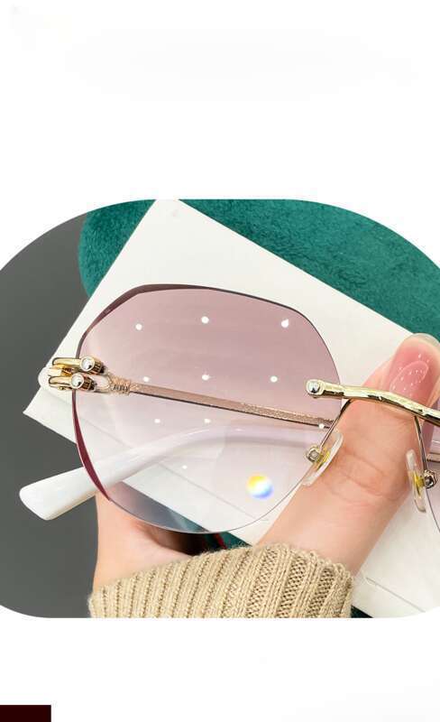 Novo protetor solar anti-luz azul da moda sem aro poligonal de alta definição PC Slope presbíopes_voghion.com