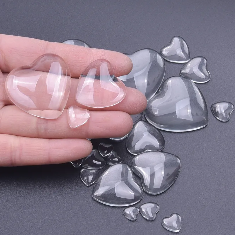 Cabochons cœur en verre pour colliers et création de bijoux_voghion.com