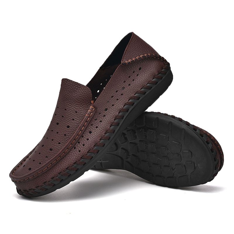 Mocassins classiques faits à la main pour hommes, chaussures décontractées confortables et légères en cuir pour conduite, nouvelle collection 2024_voghion.com