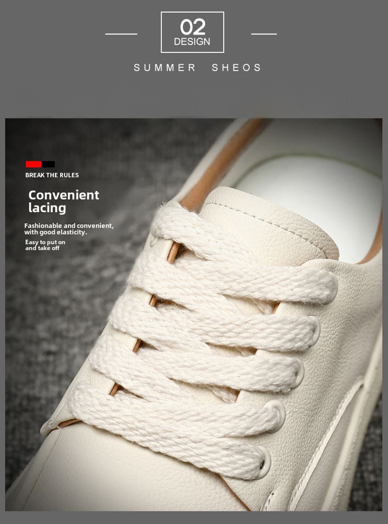 2024 Nuove scarpe alla moda bianche da uomo in vera pelle_voghion.com