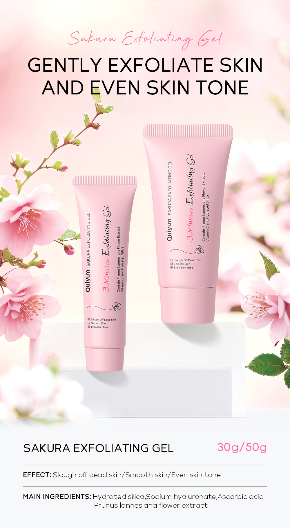 Facial Scrubs & Polishes Version Of QUIYUM Cherry Blossom Keratin Gel 50g (color Box) Facial Cleansing Pores Keratin_voghion.com