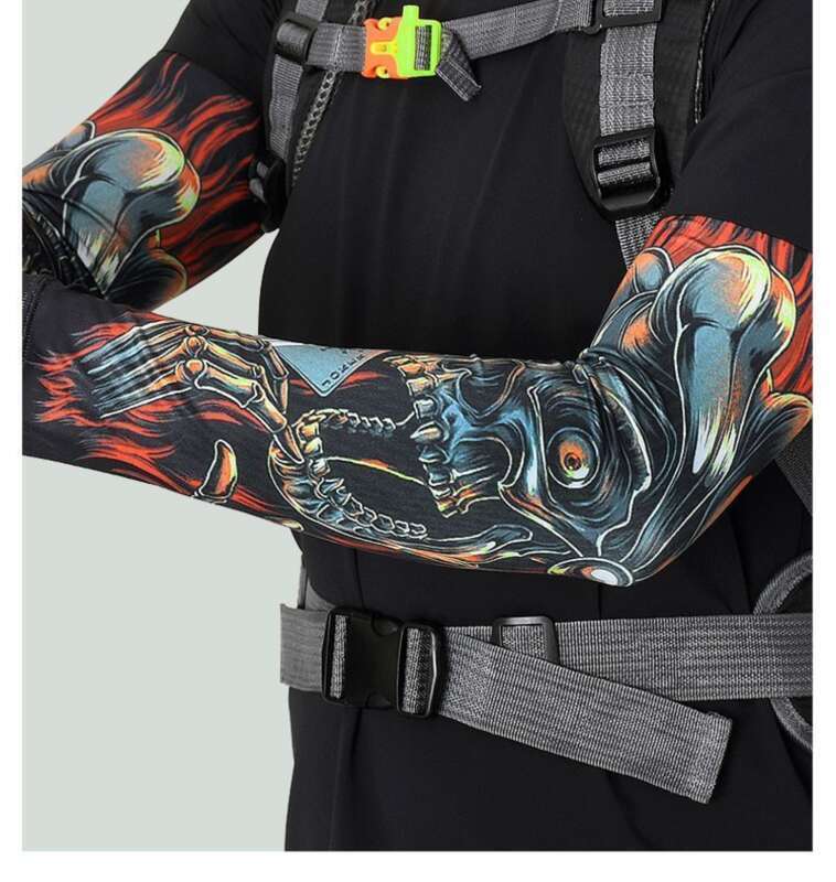 Ice Silk Men, Sleeve Gloves With Tattoos, Sun Protection Arm Covers, Large Size, UV Protection, Summer Ice Sleeves For_voghion.com