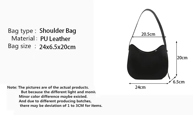 Yogodlns Half-Moon Shoulder Underarm PU Leather Armpit Retro Crossbody Bag Designer Ladies Portable Handbag Totes Purse_voghion.com