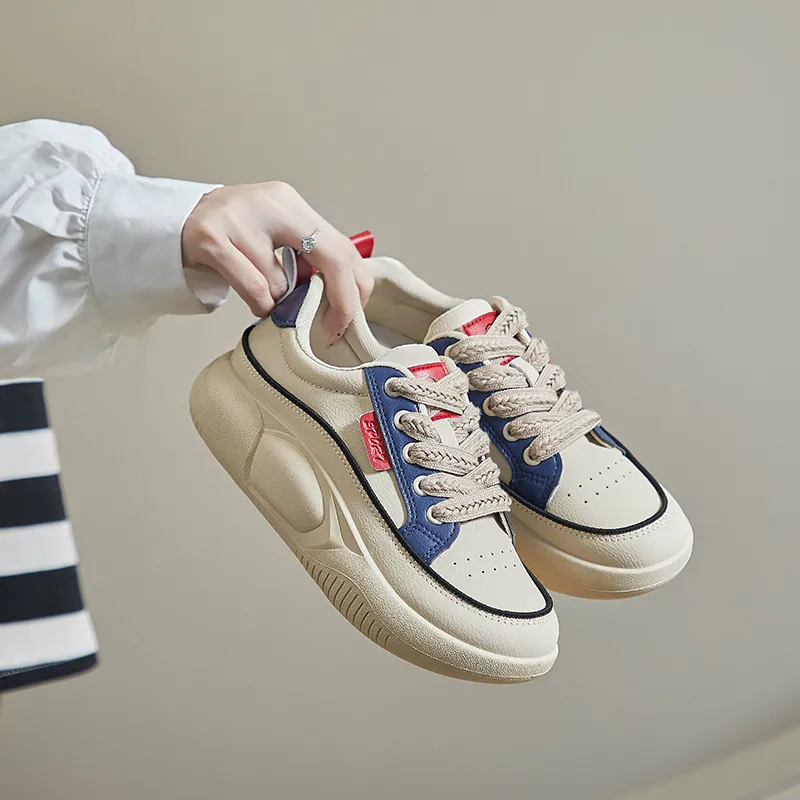 Thick Soled Shallow Low Cut Dad with Mesh for Comfortable Breathability Minimalist and Versatile Casual Board Shoes_voghion.com