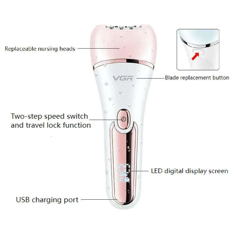 Epilatore 5 in 1 per donna: gambe, viso, bikini, senza fili e Wet/Dry_voghion.com