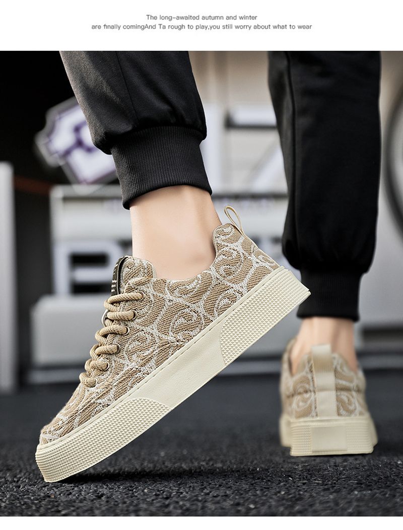 Canvas Zomer 2024 Nieuwe Niche Lage Top Bedrukte Board Heren Dikke Zool Sport Casual Mode Schoenen_voghion.com