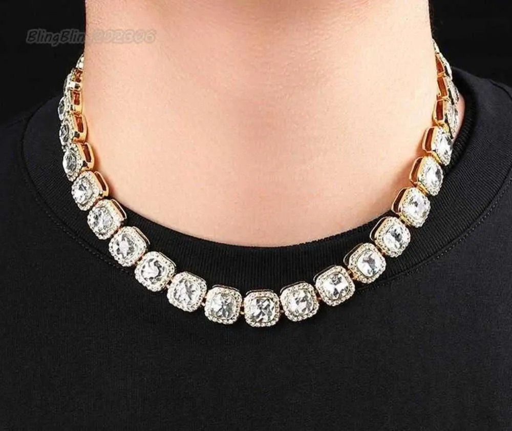Nuova collana a mano cubana Hip-hop da 12 mm con catena di caramelle HipHop Moda Accessori da uomo Druzy Hip Hop Gioielli in argento Collane_voghion.com