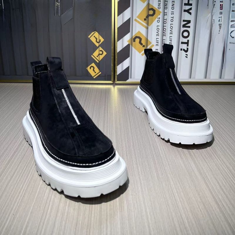 Herbst Neuankömmg Mode lässig britischen Stil Designer Motorrads tiefel bequeme hoge Winter warm Herren schuhe_voghion.com