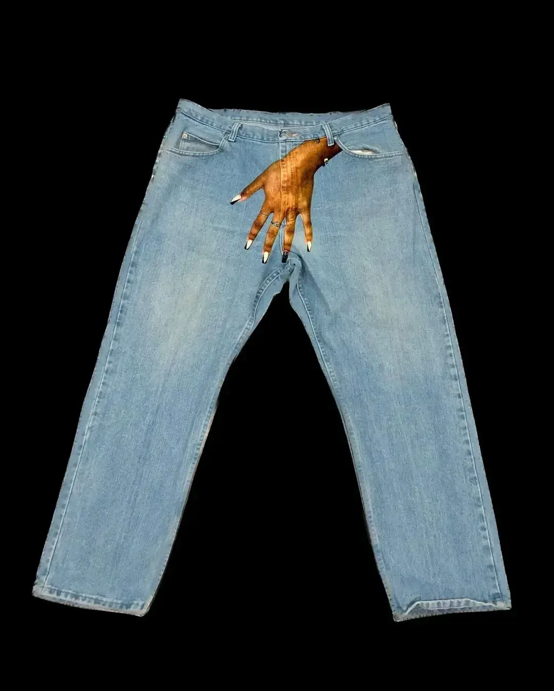 Jeans da uomo Y2k Gothic Hip Hop Palm Print Baggy Haruku Moda Uomo Donna Streetwear Pantaloni in denim a vita alta Vintage_voghion.com