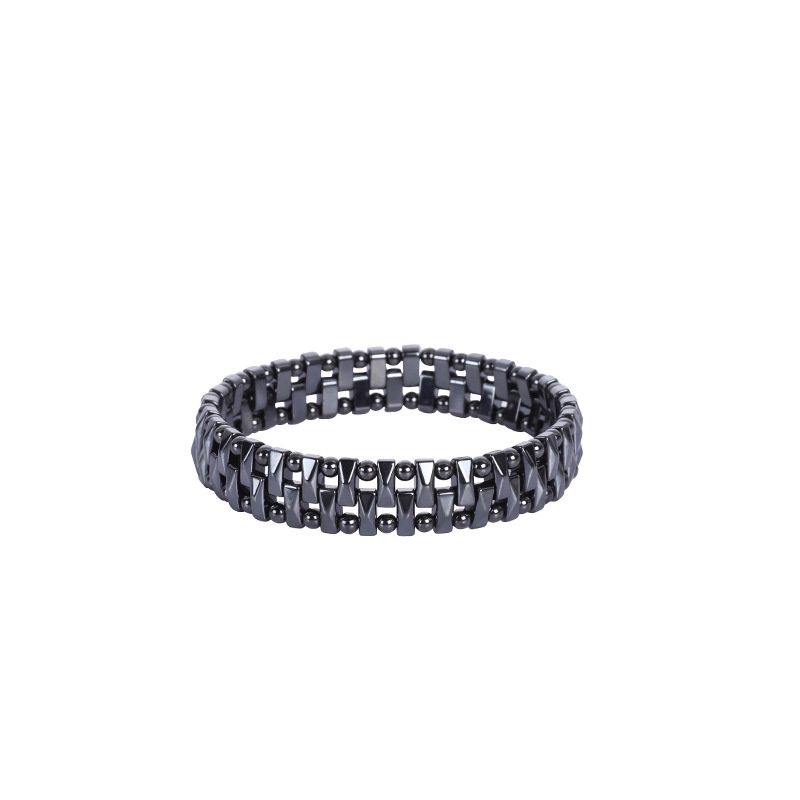 Braccialetti dimagranti elastici per terapia magnetica con perline energetiche classiche in ematite_voghion.com